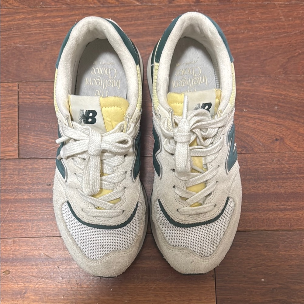 New Balance Cream and Green Athletic Shoes- The Intelligent choice series